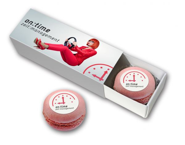 Macarons mit Marzipanlogo